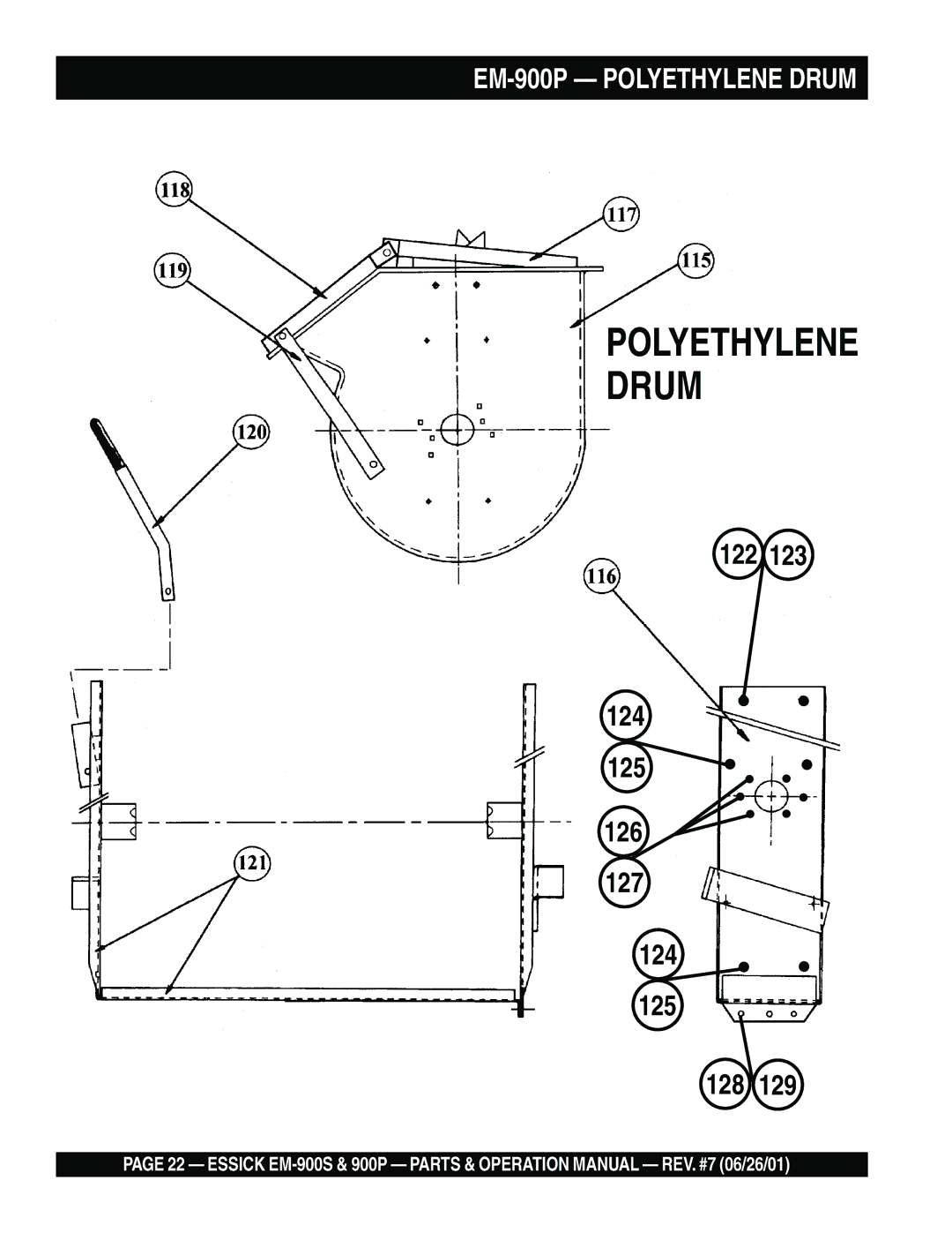 Multiquip EM-900S operation manual EM-900P Polyethylene Drum 