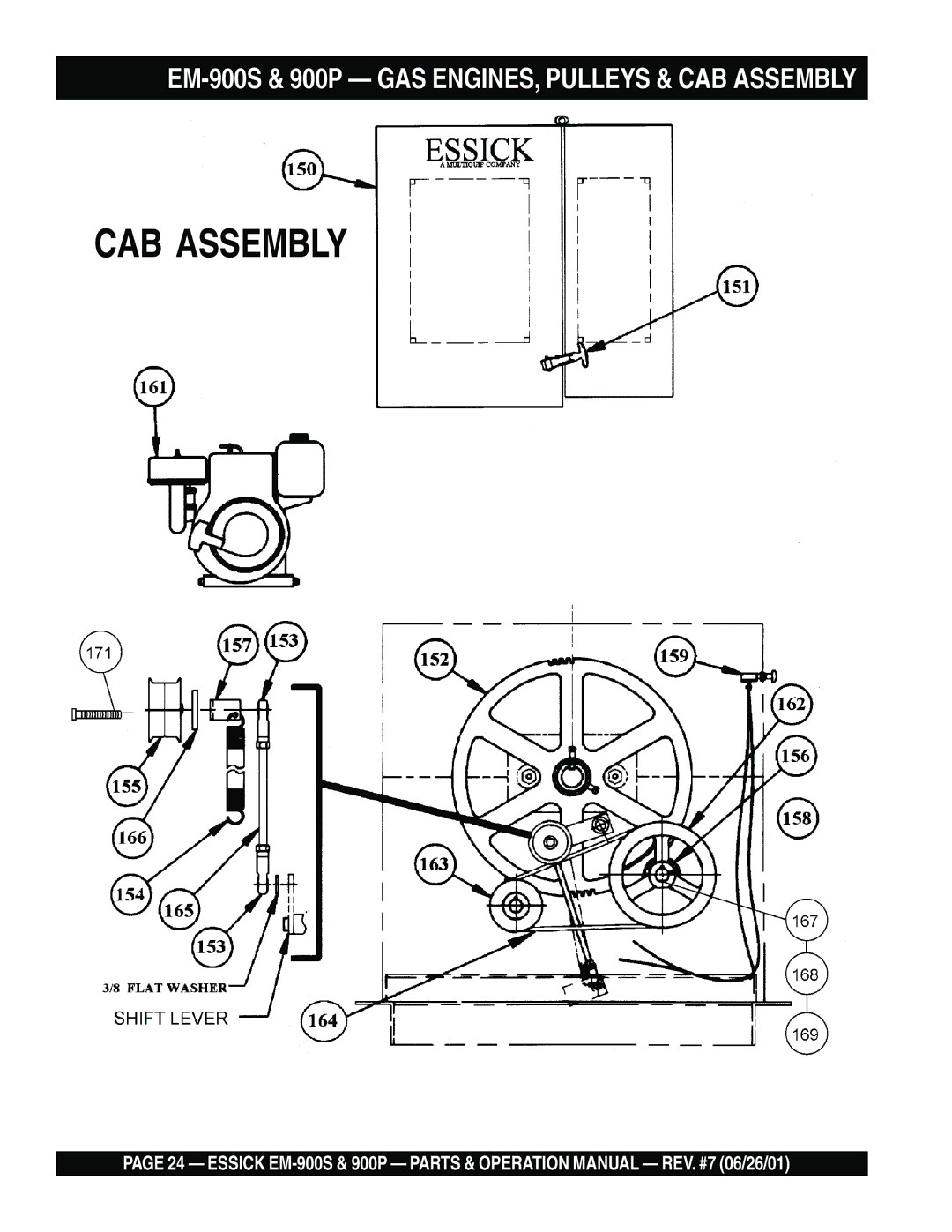 Multiquip EM-900S operation manual CAB Assembly 