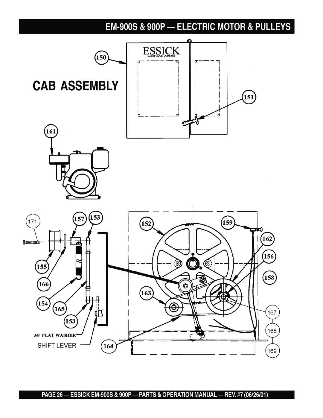 Multiquip operation manual EM-900S & 900P Electric Motor & Pulleys 