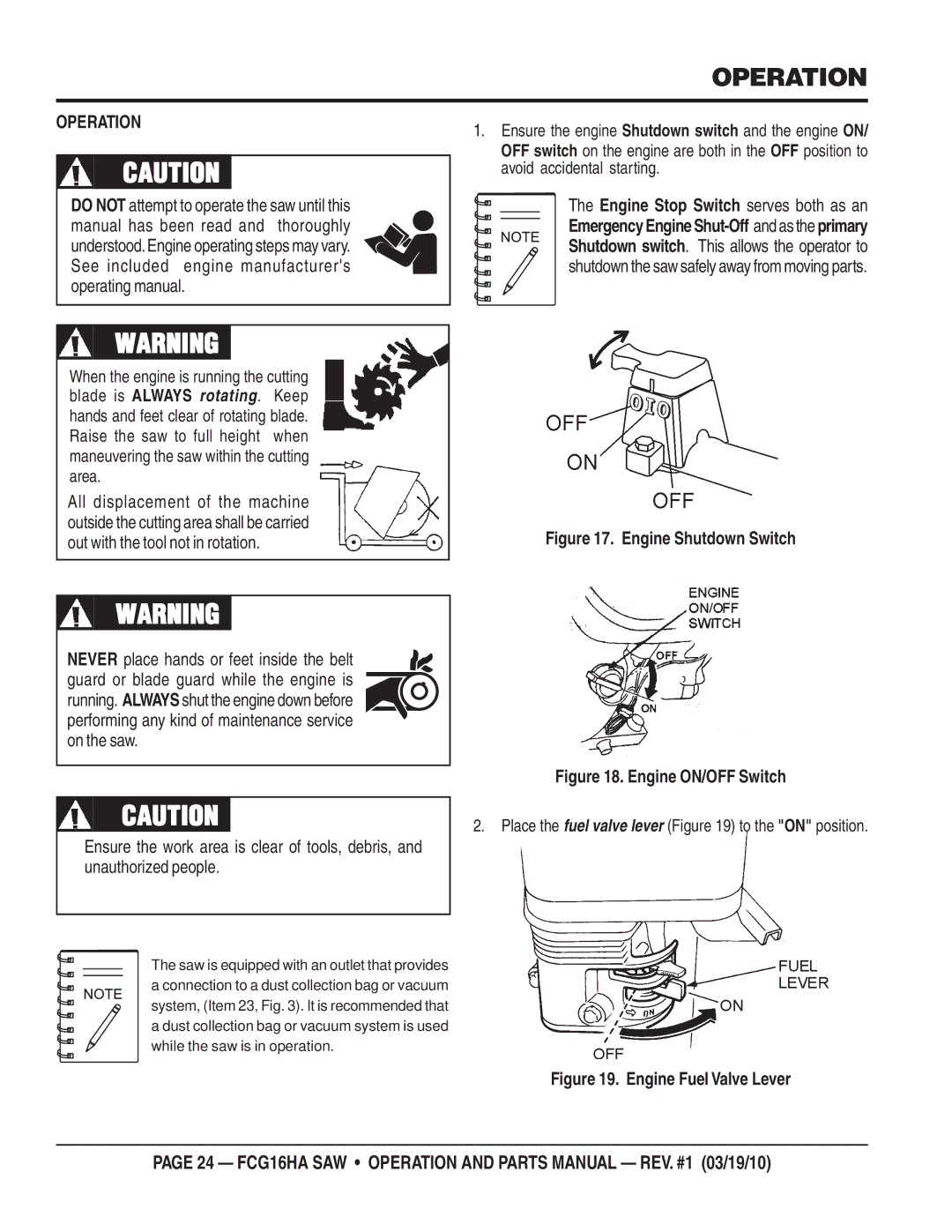 Multiquip FCG1-6HA manual Operation, Engine Shutdown Switch 