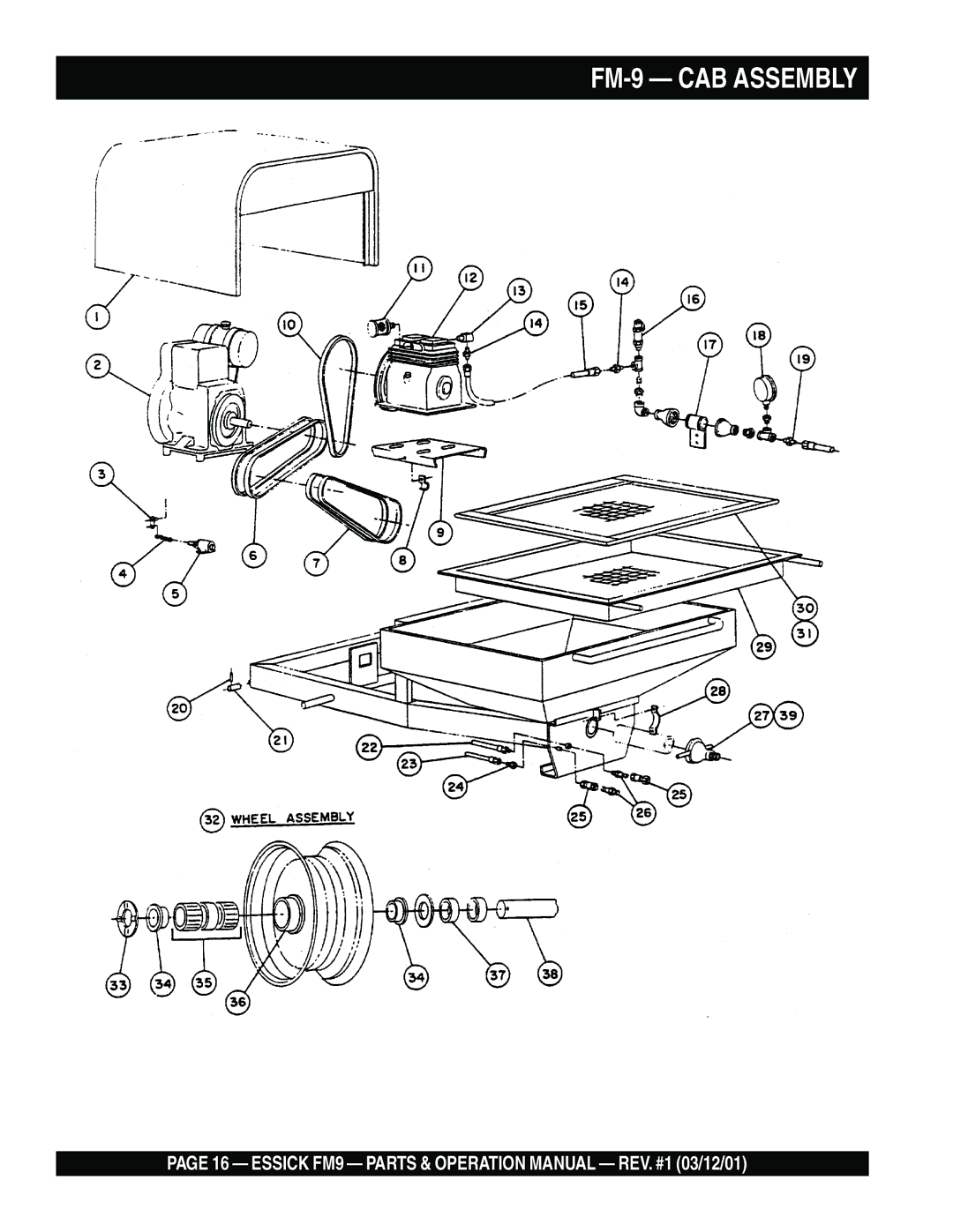 Multiquip FM9 operation manual FM-9 CAB Assembly 