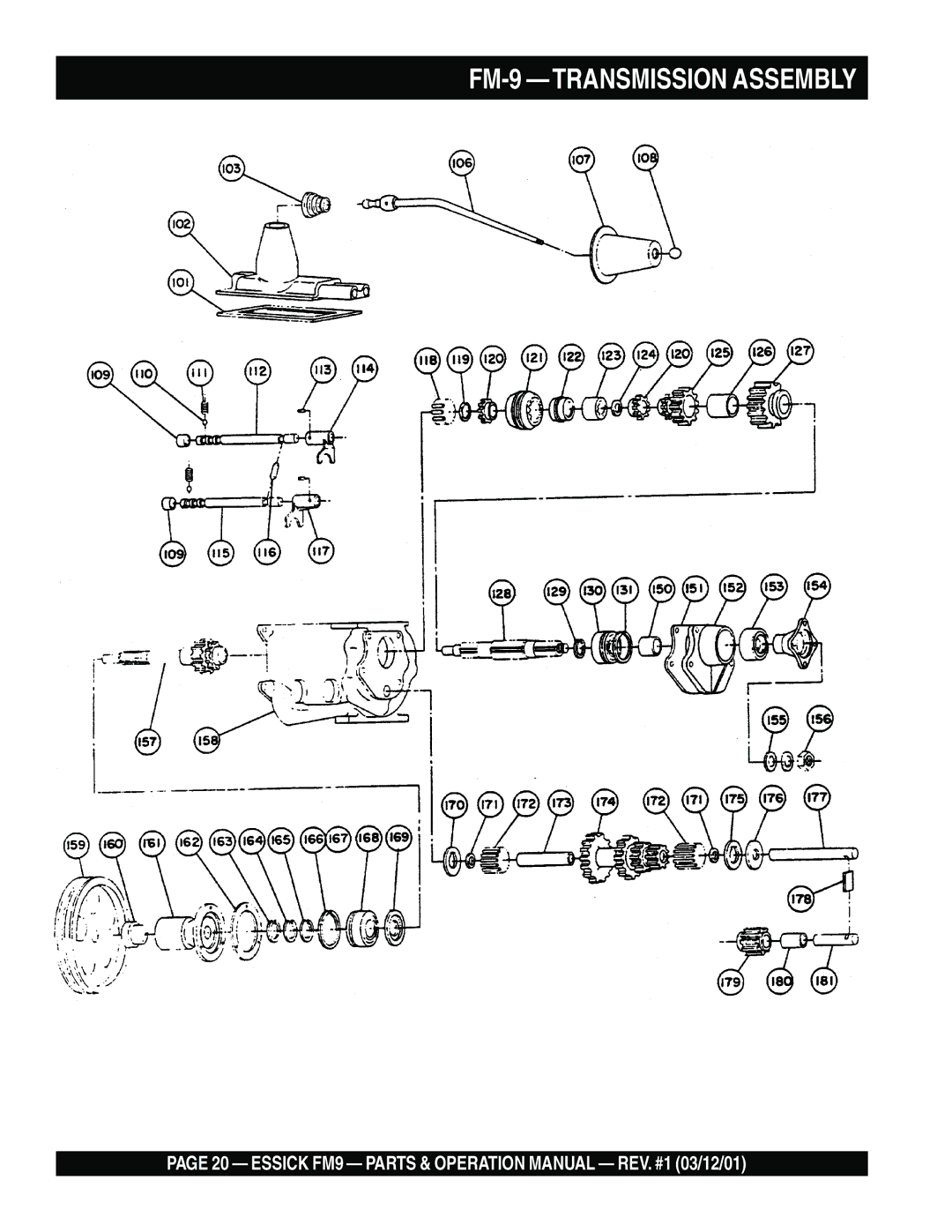 Multiquip FM9 operation manual FM-9 -TRANSMISSION Assembly 