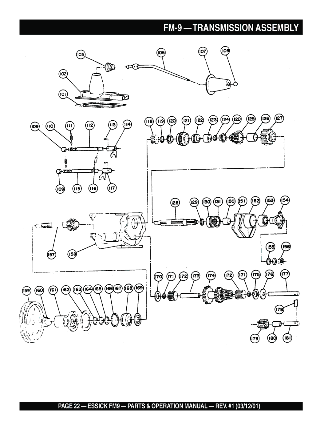 Multiquip FM9 operation manual FM-9 -TRANSMISSION Assembly 