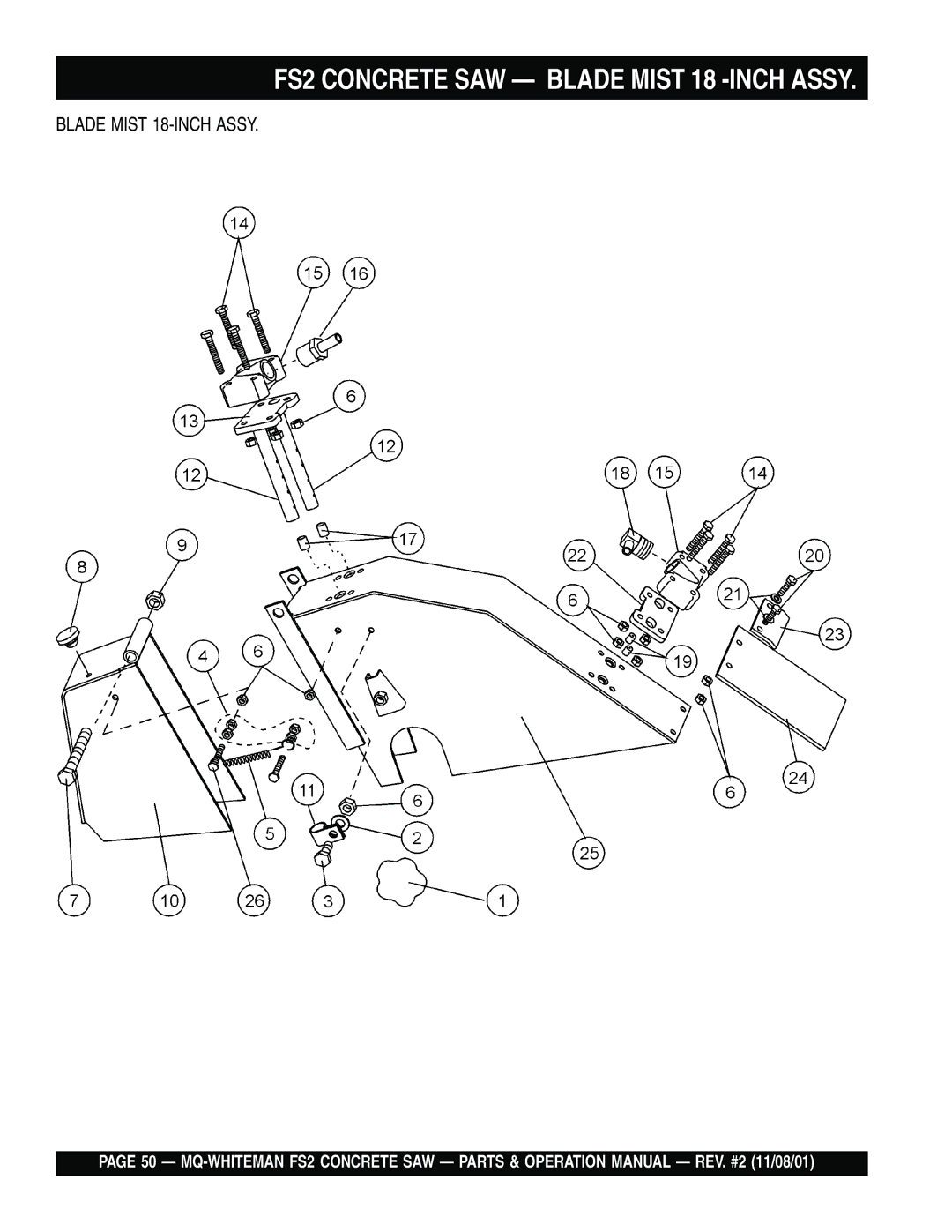 Multiquip operation manual FS2 Concrete SAW Blade Mist 18 -INCH Assy 