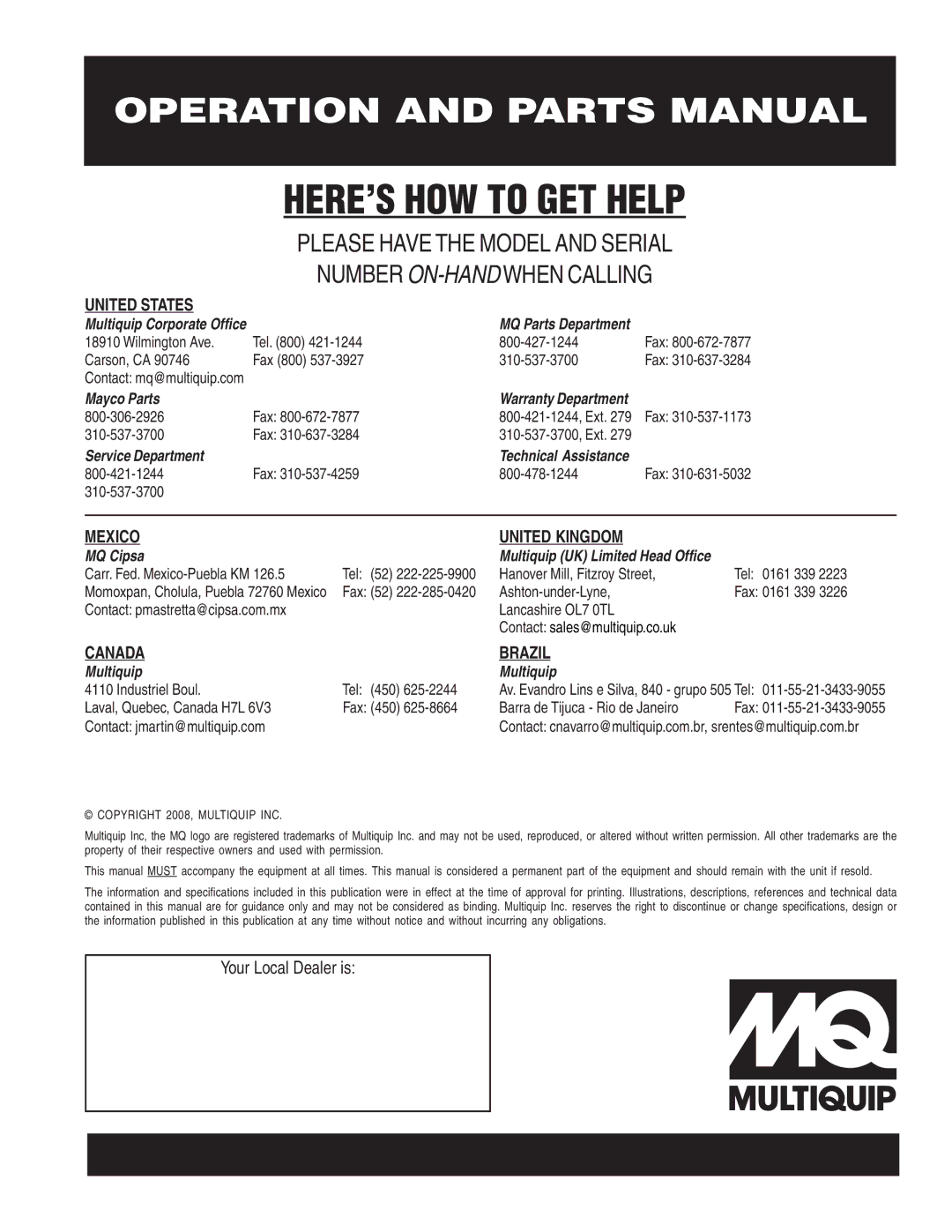 Multiquip GA-2.5H manual HERE’S HOW to GET Help 