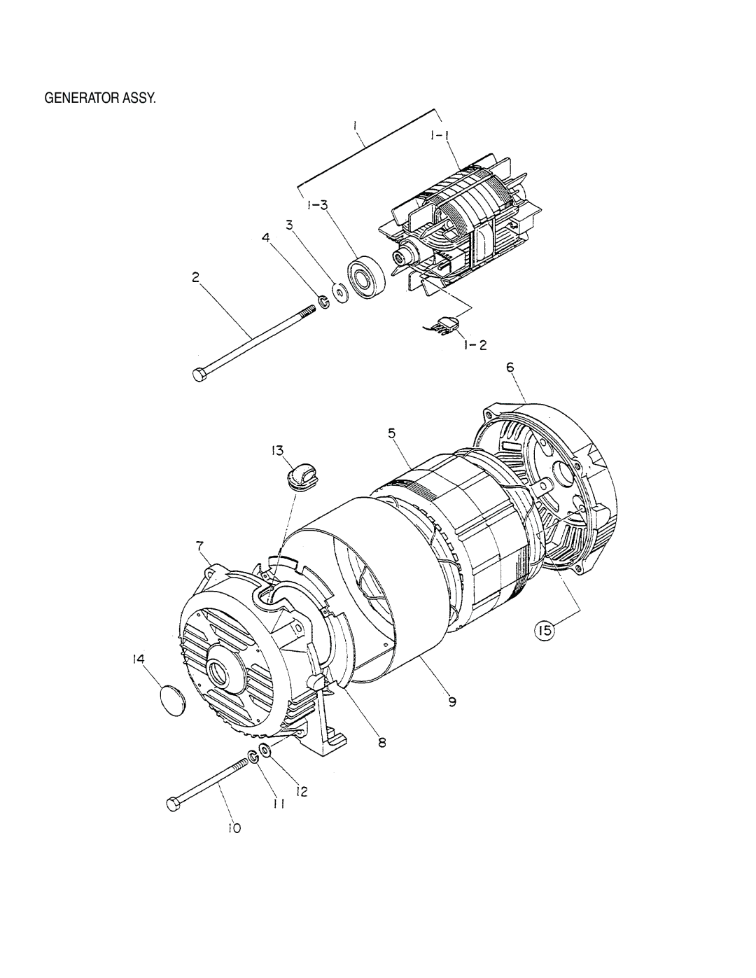 Multiquip GA-3.6RZ2 operation manual Generator Assy 