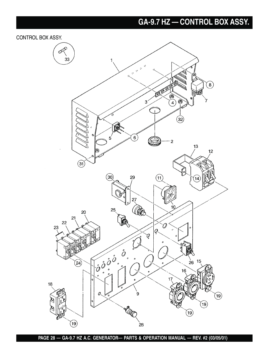 Multiquip operation manual GA-9.7 HZ Control BOX Assy 