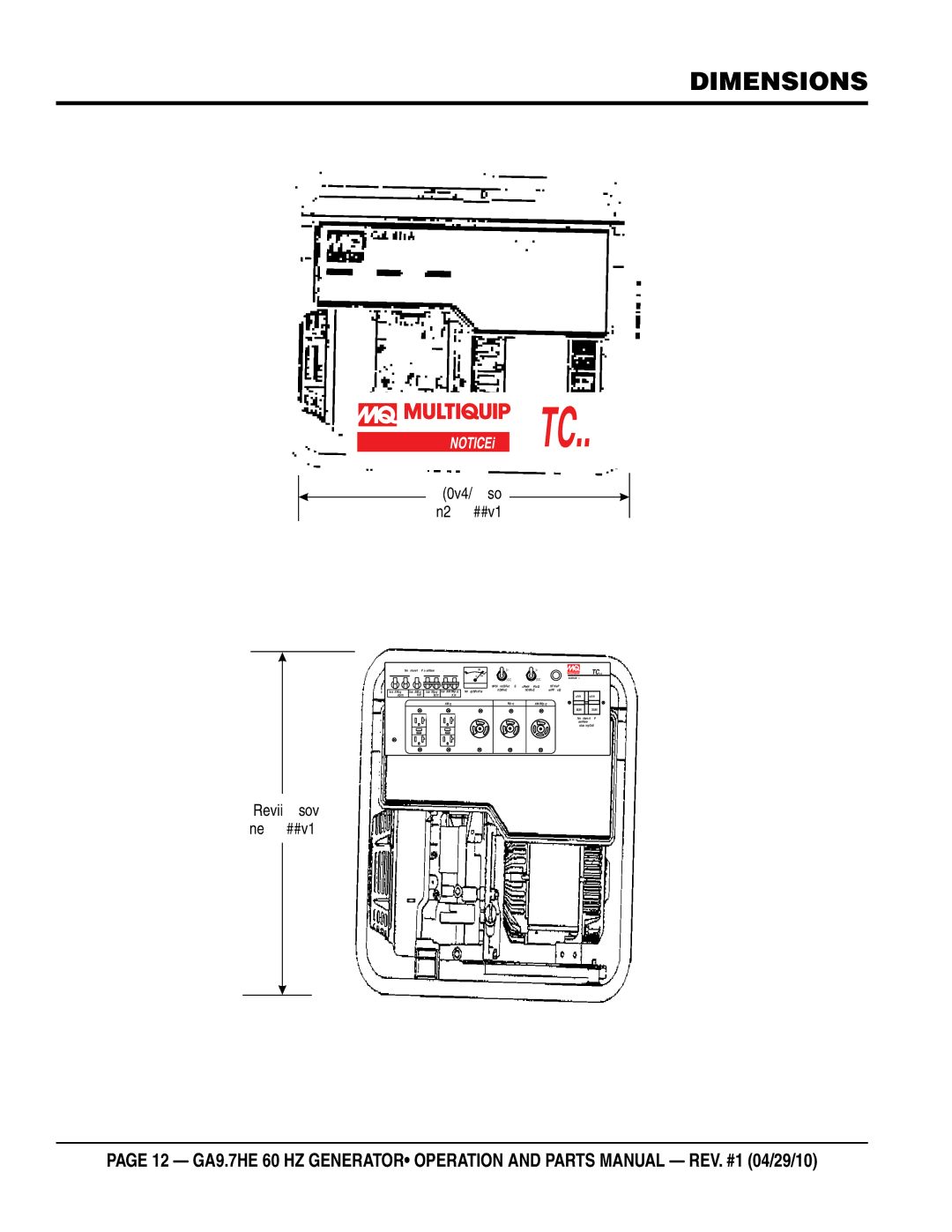 Multiquip ga-9.7HE manual Dimensions, 31.49 800 MM 