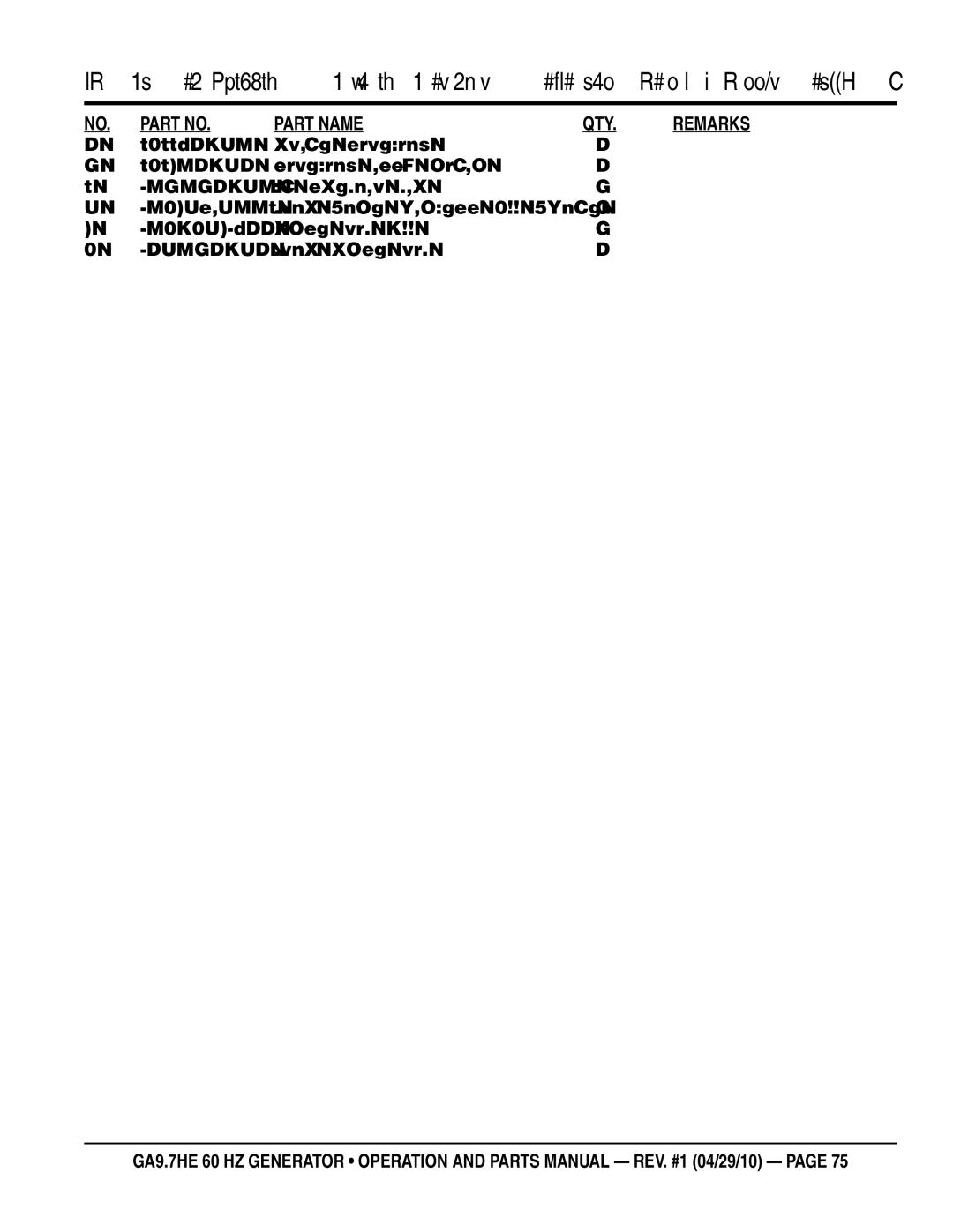 Multiquip ga-9.7HE manual Plate Solenoid, Solenoid ASSY., Rotary, NUT, Special CAP, PURSE, LOCK, 8MM 