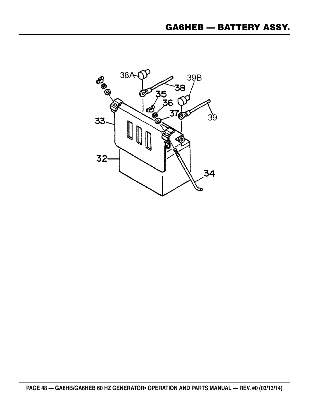 Multiquip ga6HEB, ga6HB manual GA6HEB Battery Assy 