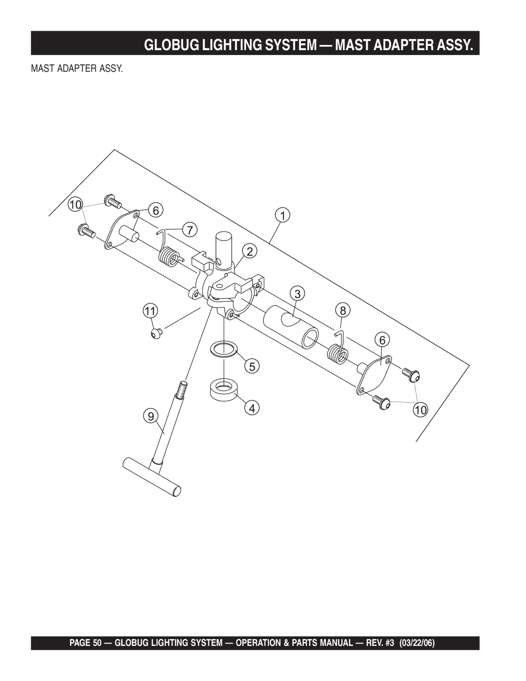 Multiquip GB114BC manual Globug Lighting System Mast Adapter Assy 