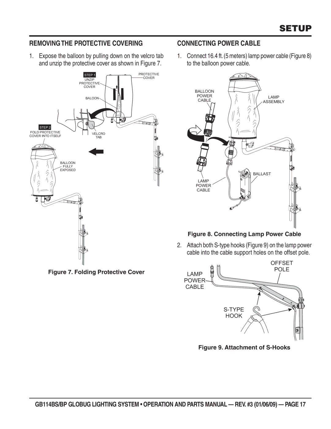 Multiquip GB114BS/BP manual Removing the Protective Covering, Connecting Power Cable 