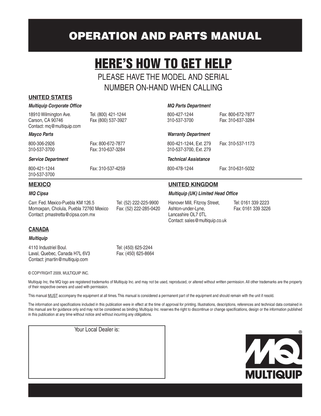 Multiquip GB114BS/BP manual HERE’S HOW to GET Help 