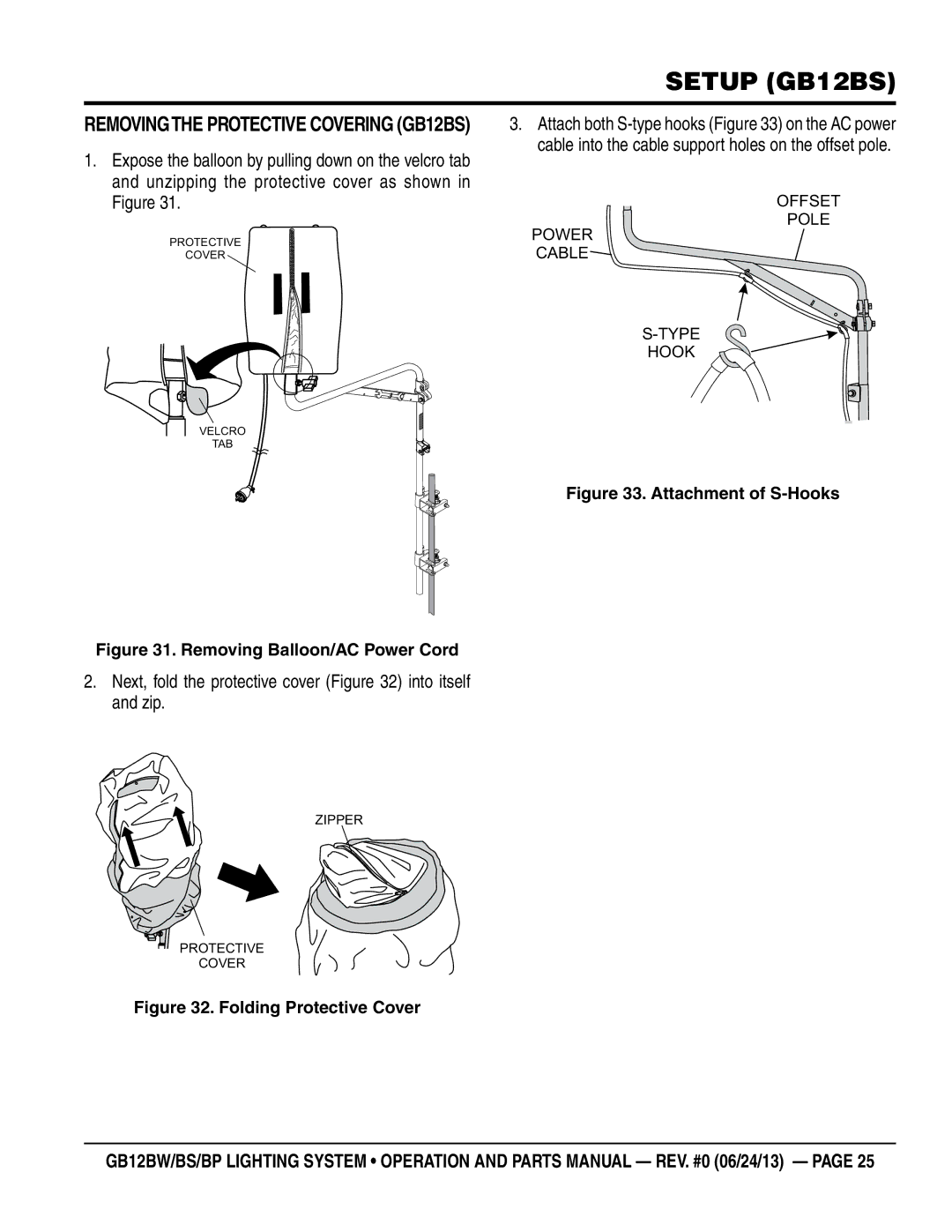 Multiquip GB12BP, GB12BW manual Removingthe Protective Covering GB12BS, Attachment of S-Hooks 