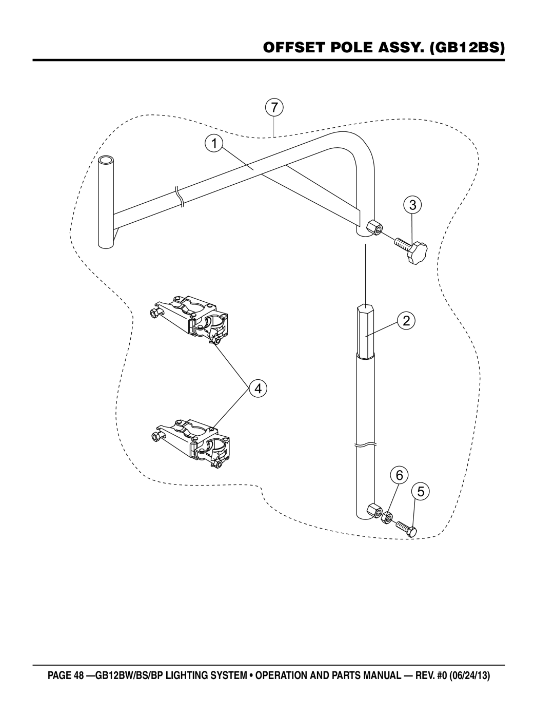 Multiquip GB12BW, GB12BP, GB12BS manual Offset pole assy. gb12BS 