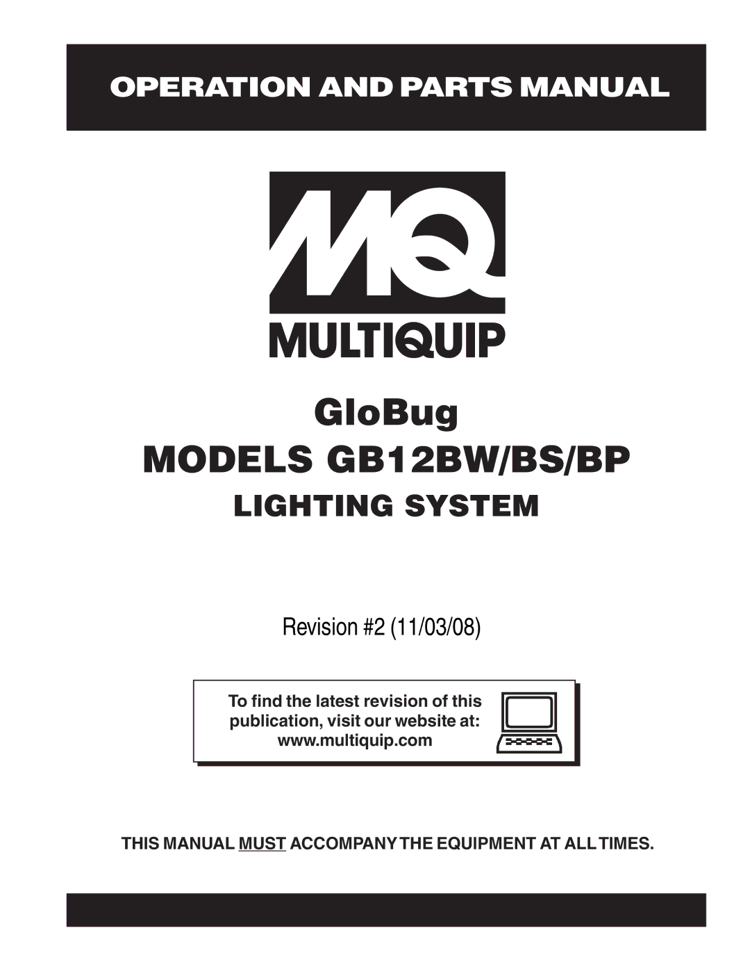 Multiquip manual Models GB12BW/BS/BP 