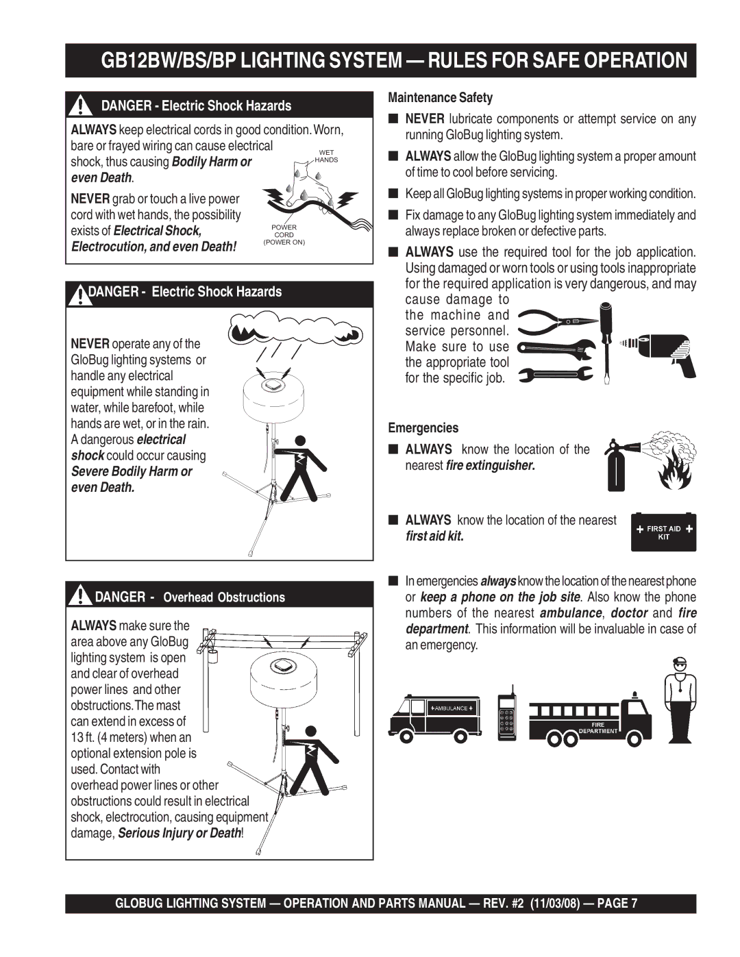 Multiquip GB12BW/BS/BP manual Even Death 