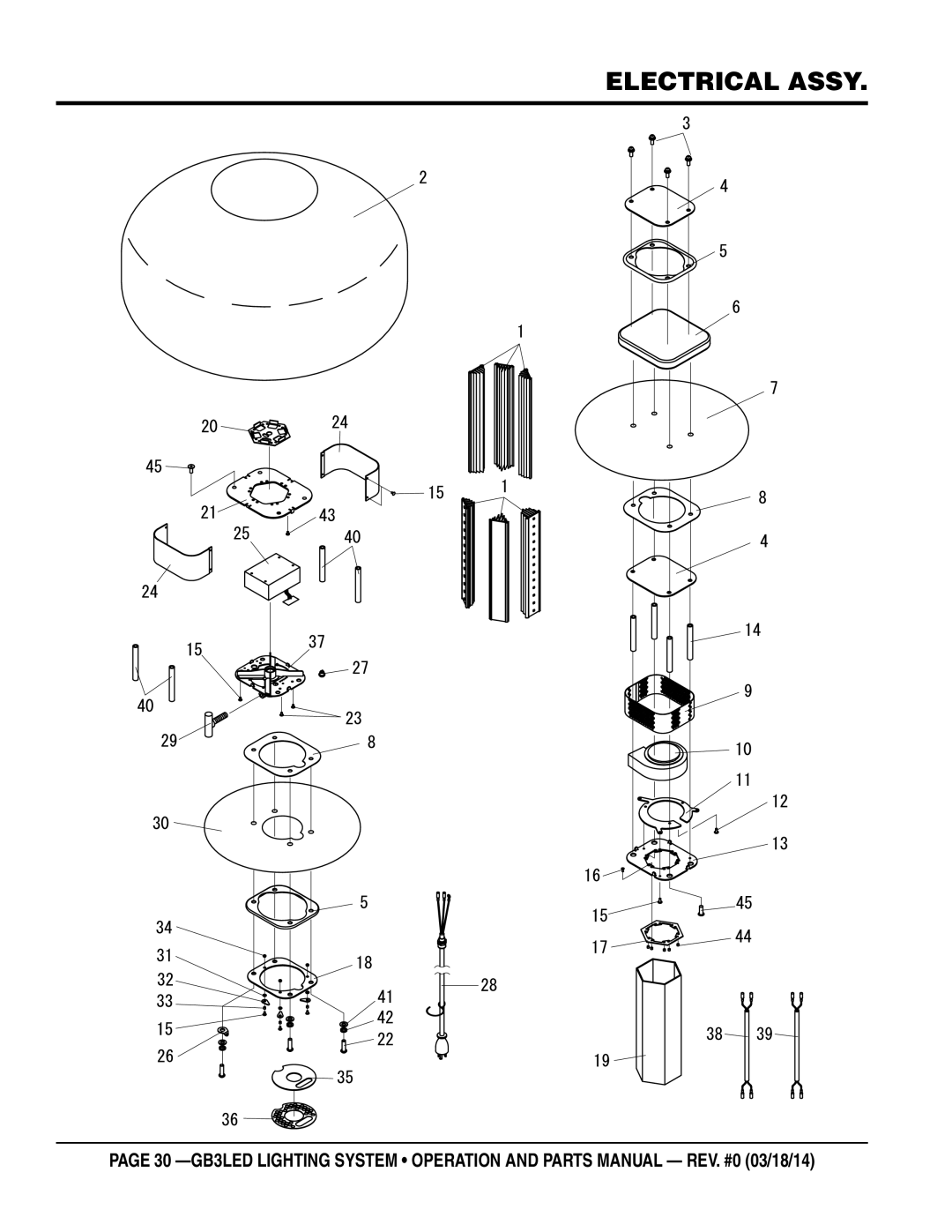 Multiquip GB3LED manual Electrical Assy 