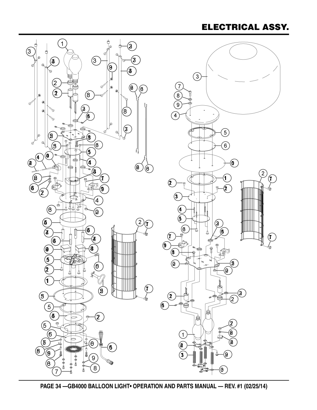 Multiquip GB4000 manual Electrical Assy 