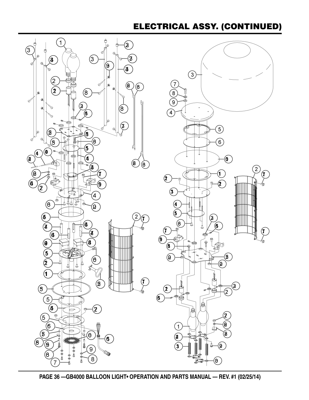 Multiquip GB4000 manual Electrical Assy 