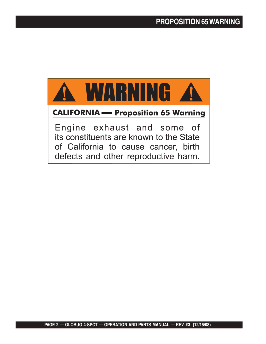 Multiquip gb43sc manual Proposition 65WARNING 