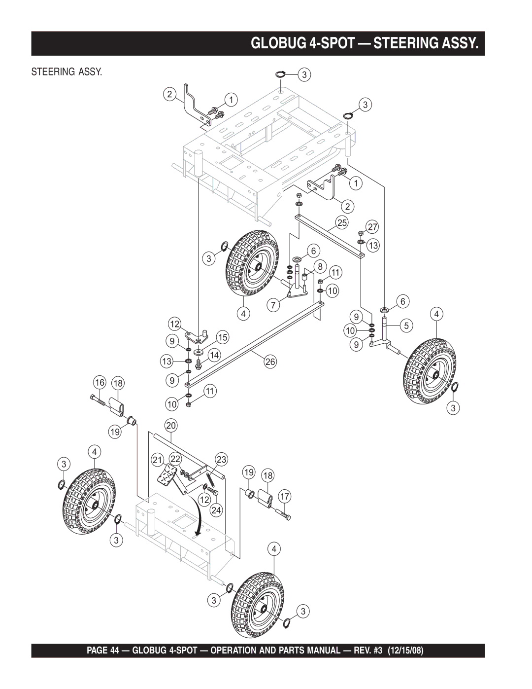 Multiquip gb43sc manual Globug 4-SPOT Steering Assy 