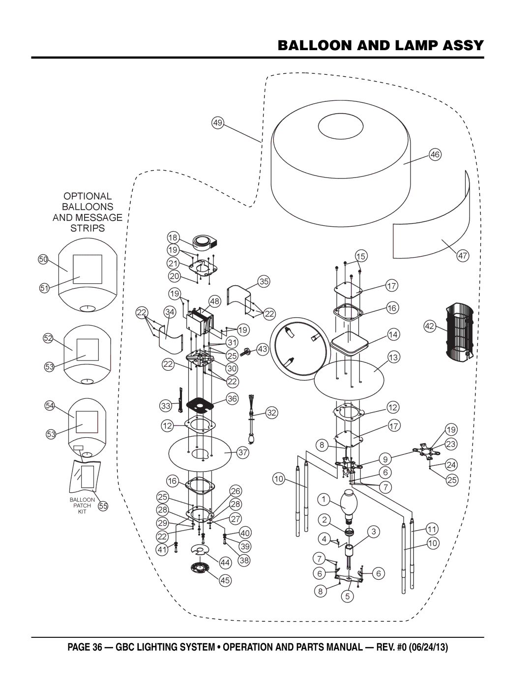 Multiquip GBC manual Balloon and lamp assy 