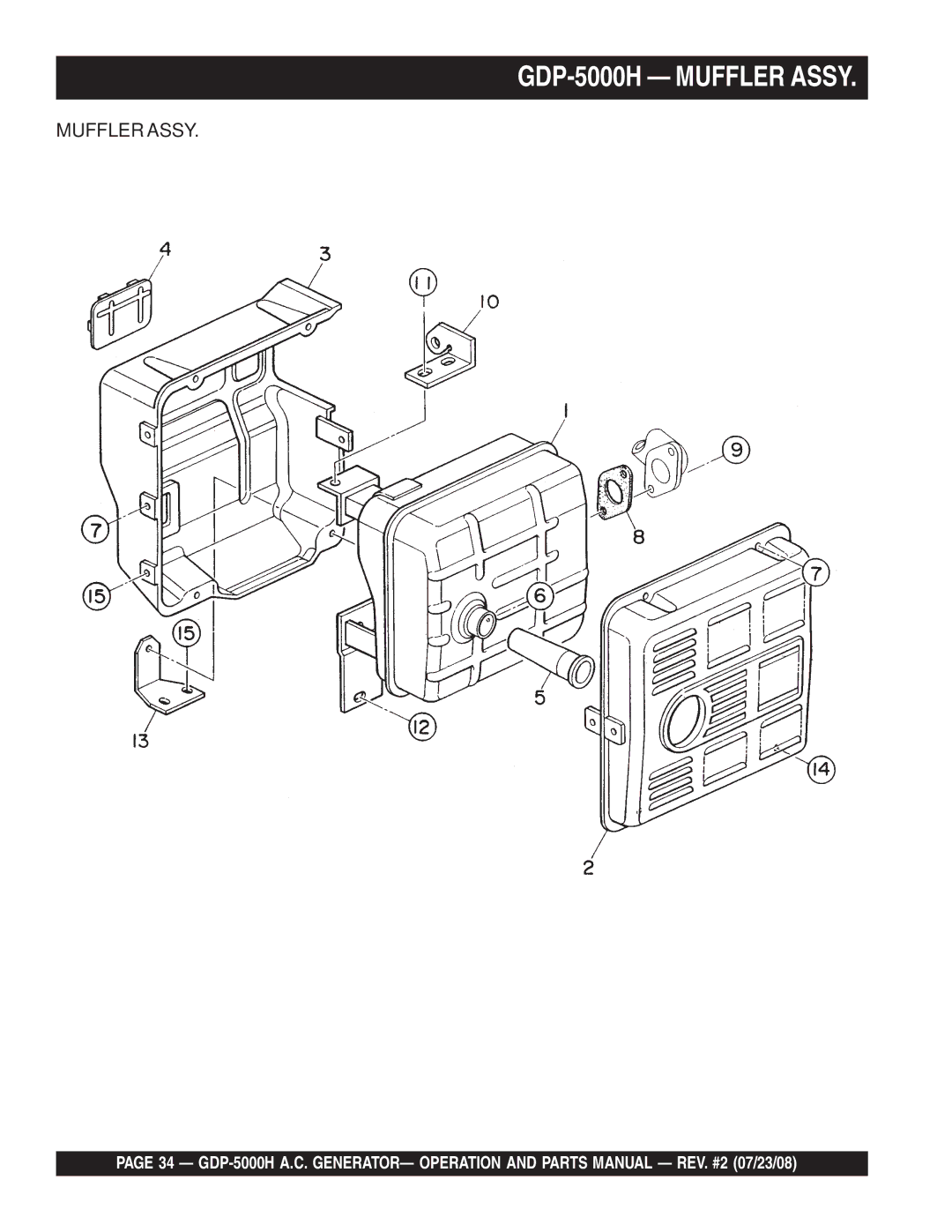 Multiquip GBP5000H manual GDP-5000H Muffler Assy 