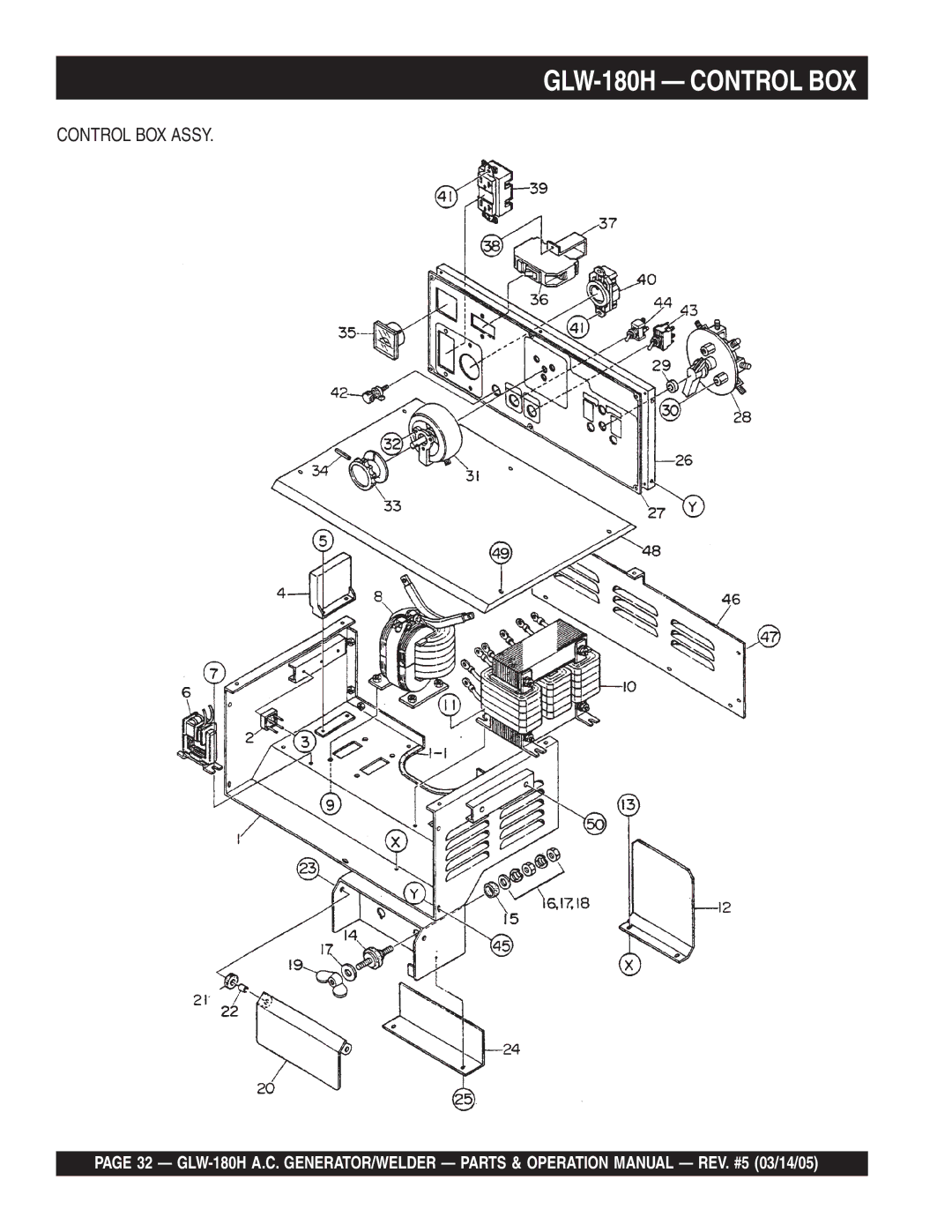 Multiquip operation manual GLW-180H Control BOX 