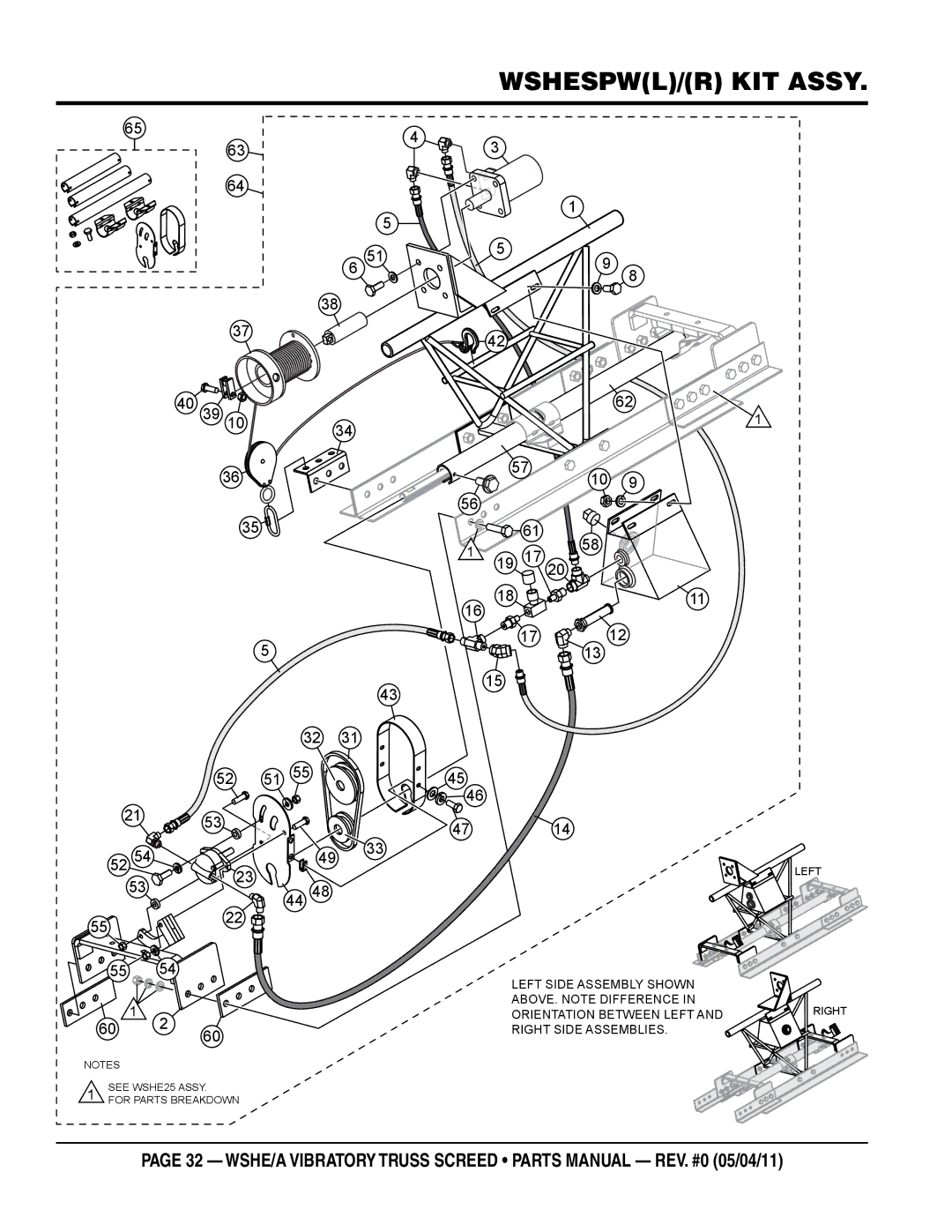 Multiquip GX270UT2QA2 9HP, GX340UT2QAP2 11HP manual Wshespwl/R kit Assy 