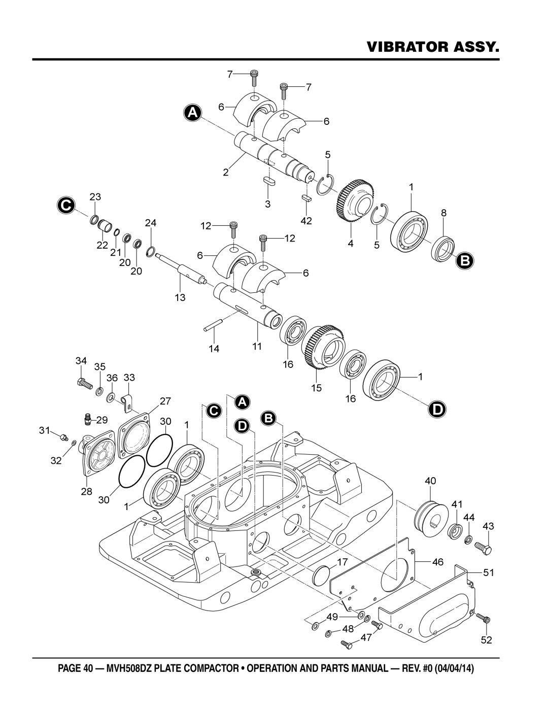 Multiquip HATZ1D81S-325 manual Vibrator Assy 