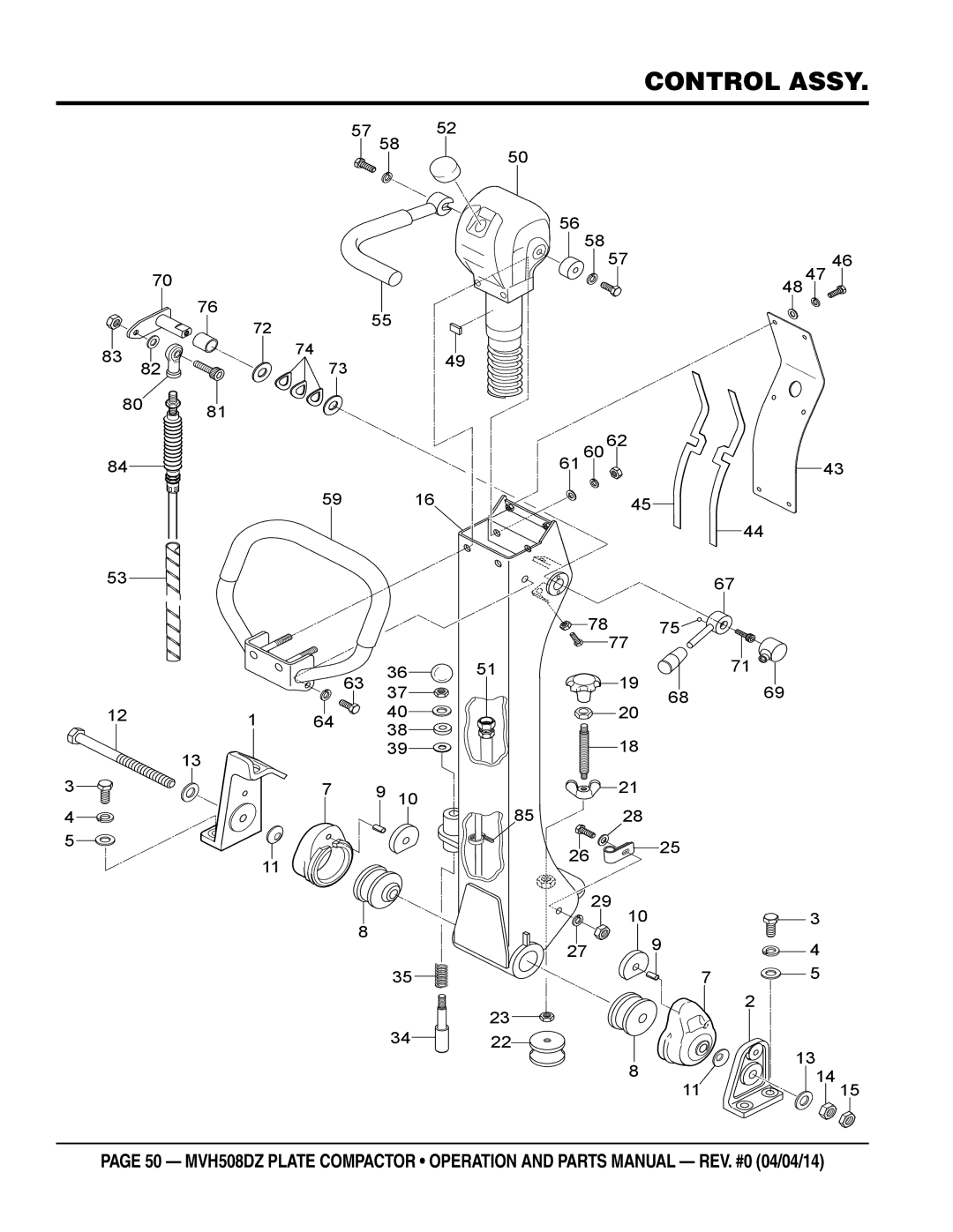 Multiquip HATZ1D81S-325 manual Control Assy 