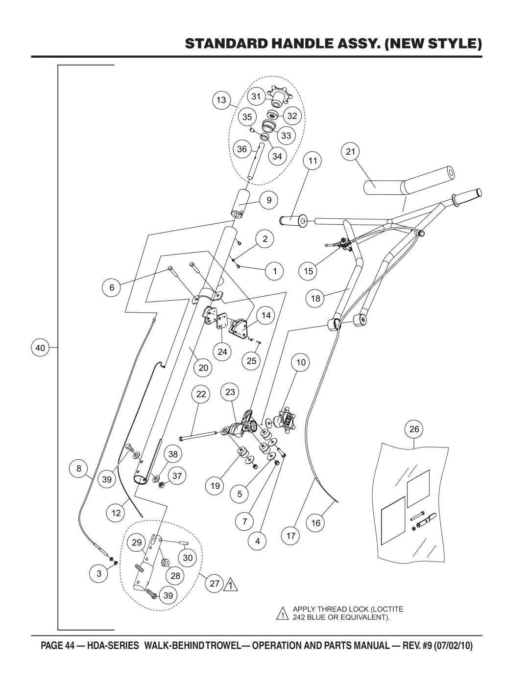 Multiquip hda-series manual Standard Handle ASSY. NEW Style 