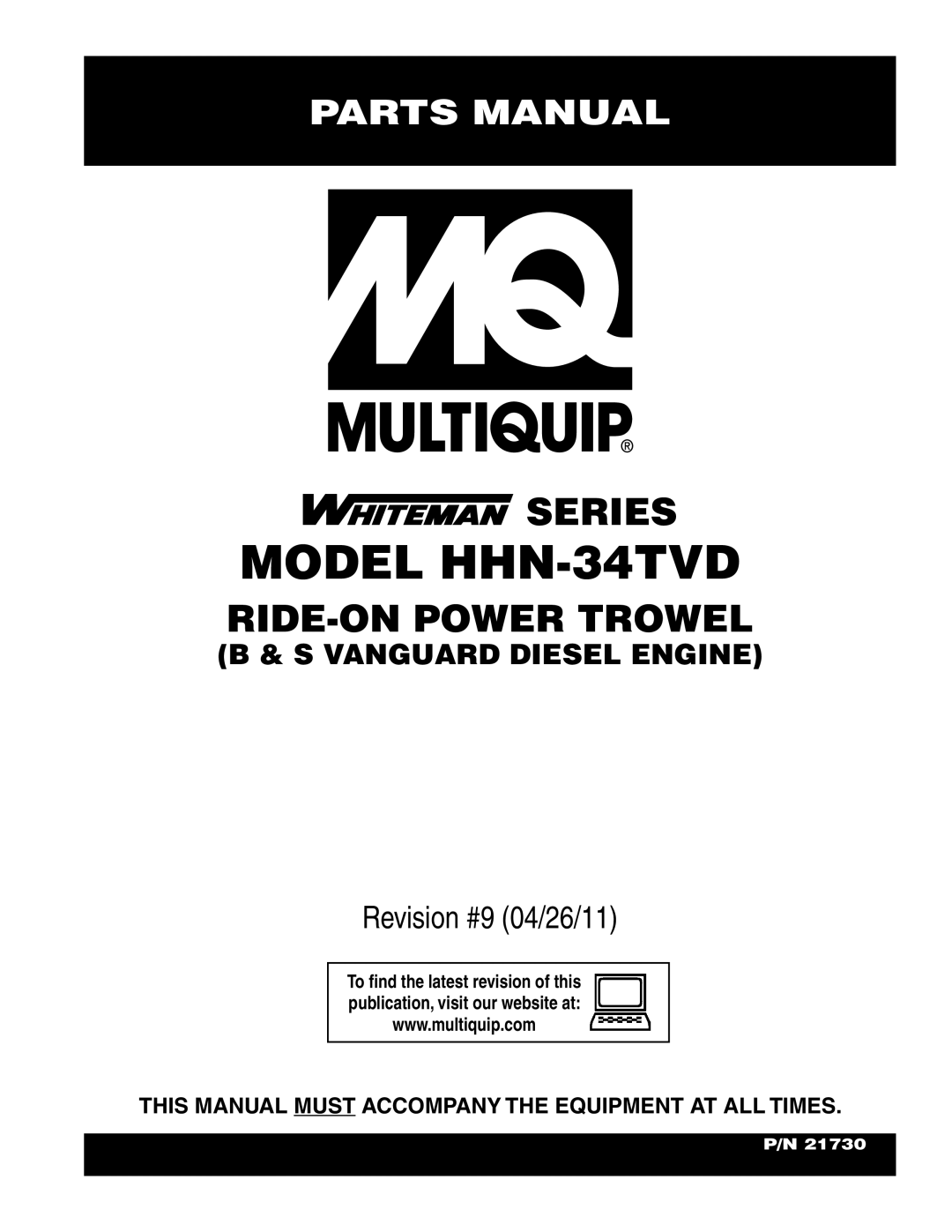 Multiquip manual Model HHN-34TVD 