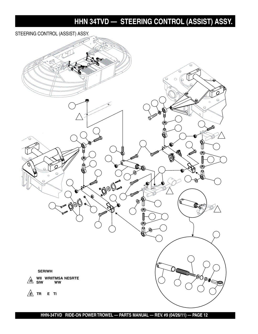 Multiquip HHN-34TVD manual HHN 34TVD Steering Control Assist Assy 