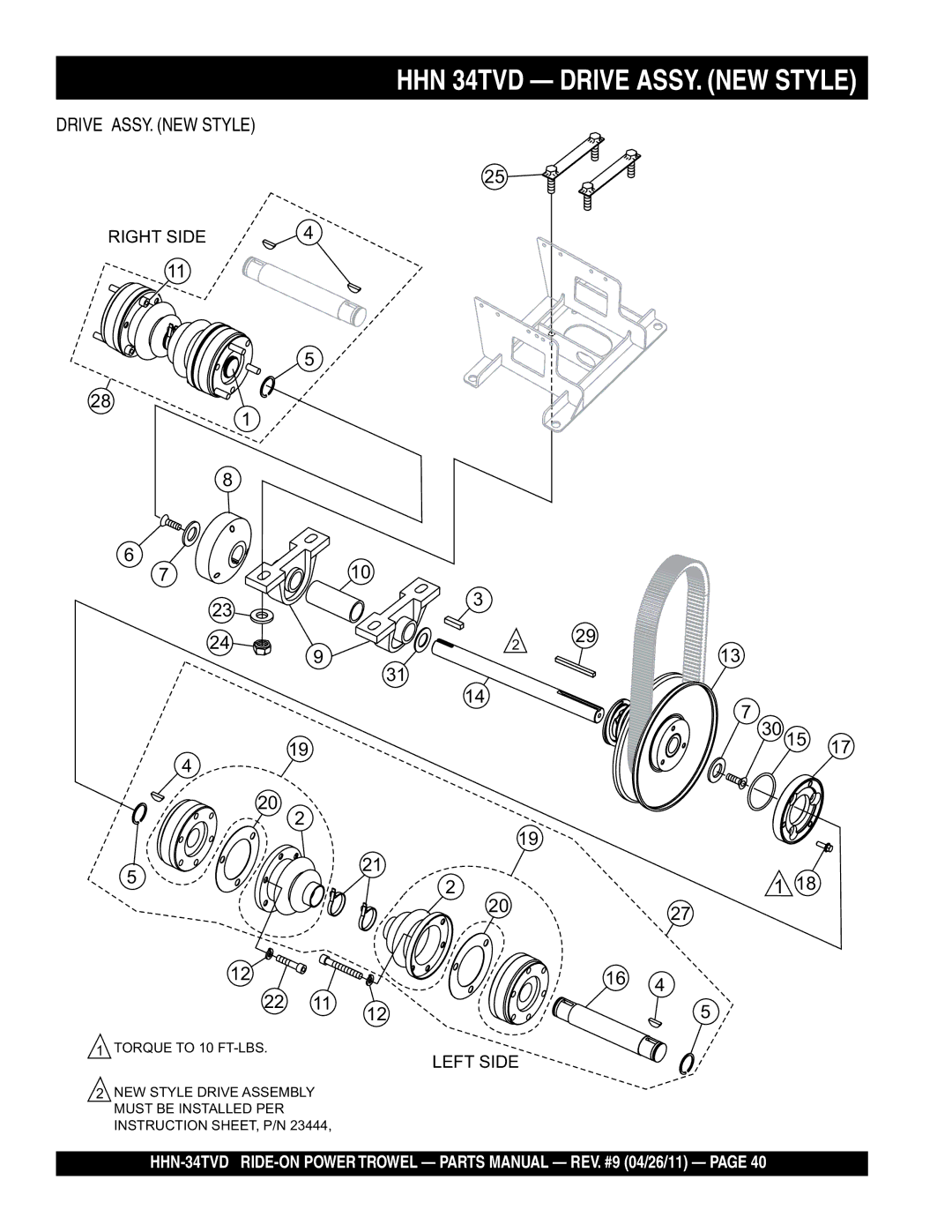 Multiquip HHN-34TVD manual HHN 34TVD Drive ASSY. NEW Style 