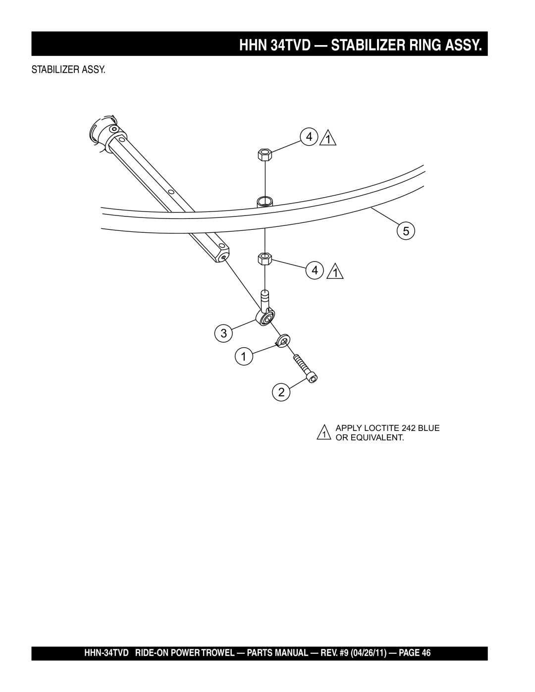 Multiquip HHN-34TVD manual HHN 34TVD Stabilizer Ring Assy, Stabilizer Assy 