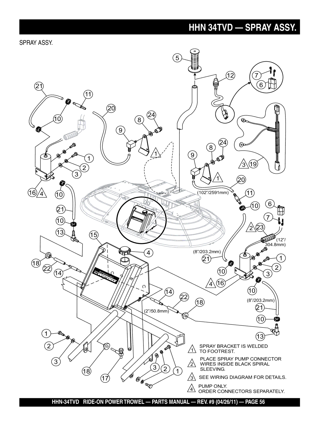 Multiquip HHN-34TVD manual HHN 34TVD Spray Assy 