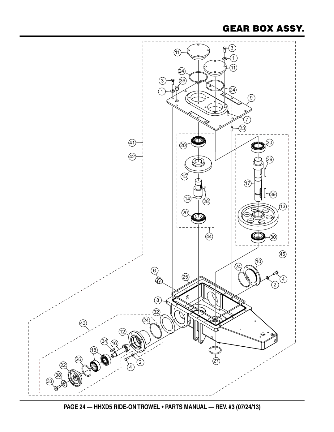 Multiquip HHSD5 manual Gear box Assy 