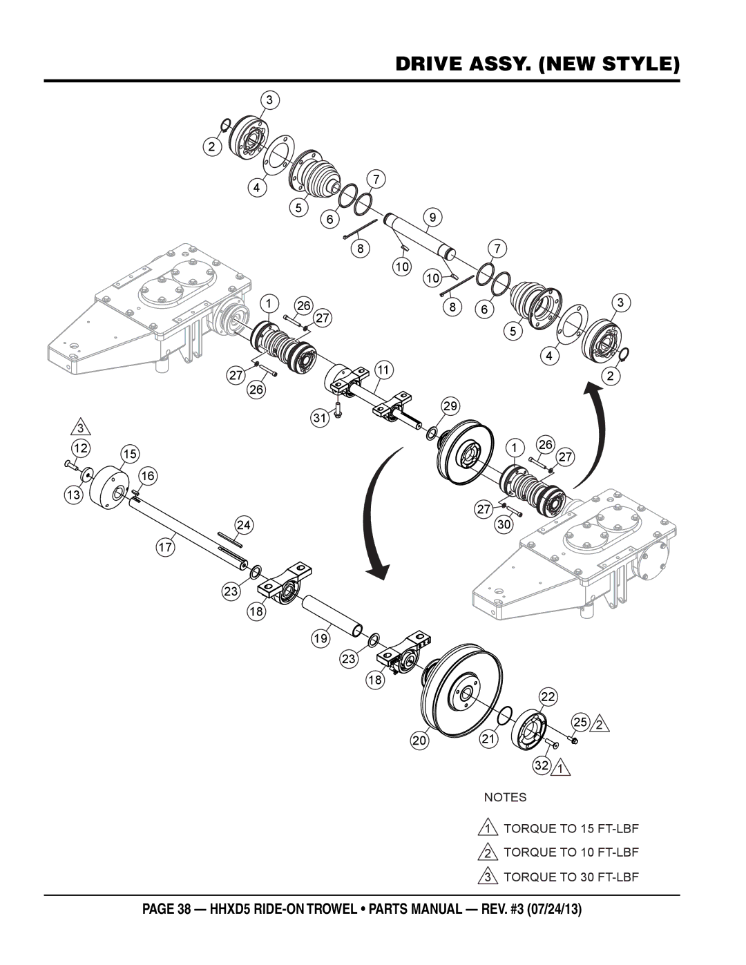 Multiquip HHSD5 manual Drive assy. new style 