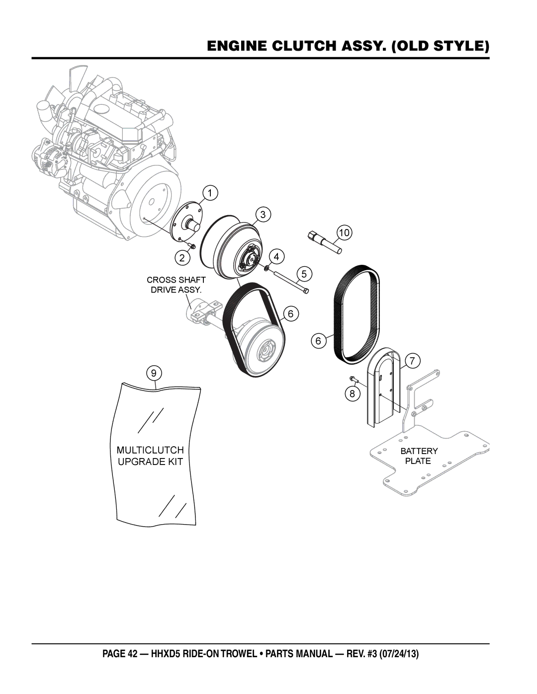 Multiquip HHSD5 manual Engine Clutch assy. OLD Style 