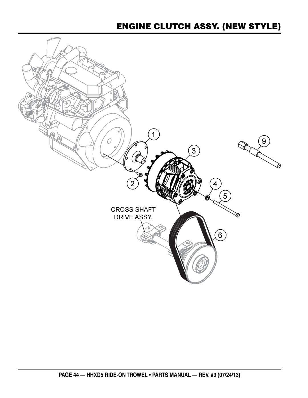 Multiquip HHSD5 manual Engine Clutch assy. NEW Style 