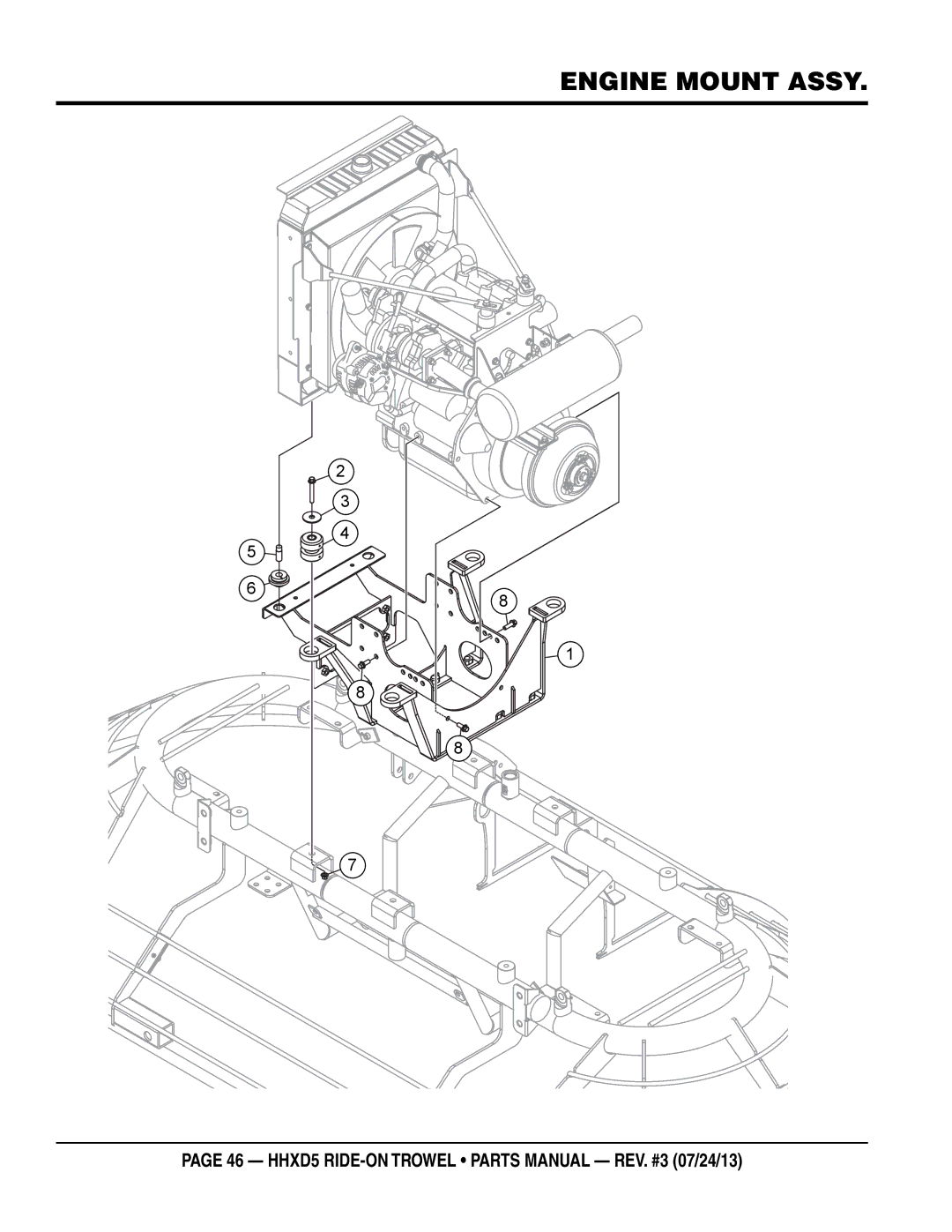 Multiquip HHSD5 manual Engine mount assy 