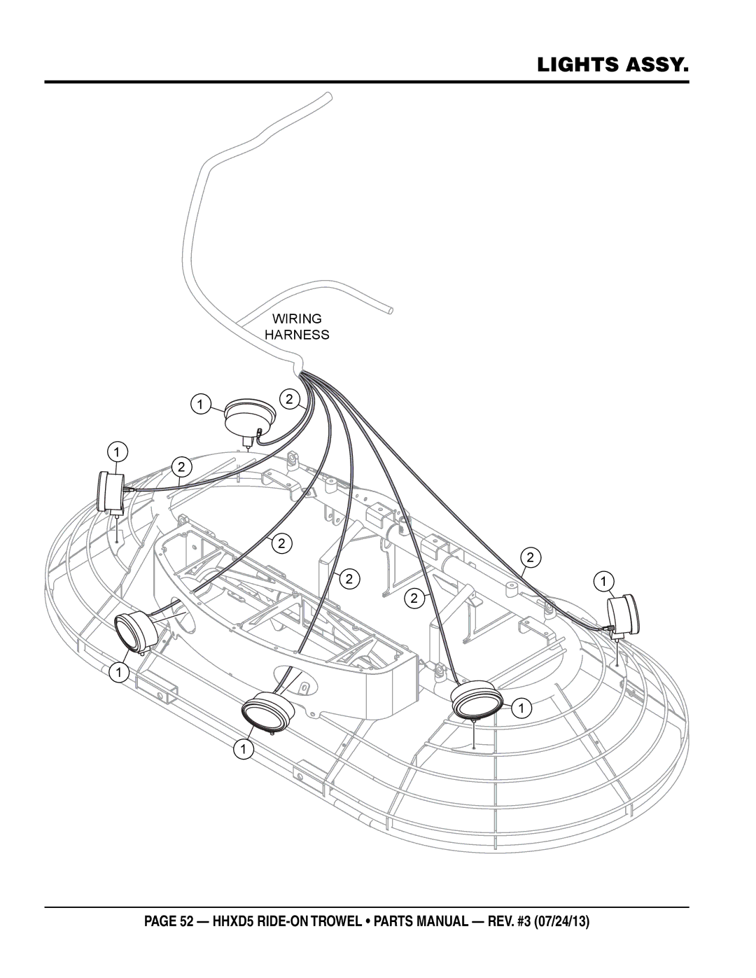 Multiquip HHSD5 manual Lights assy 