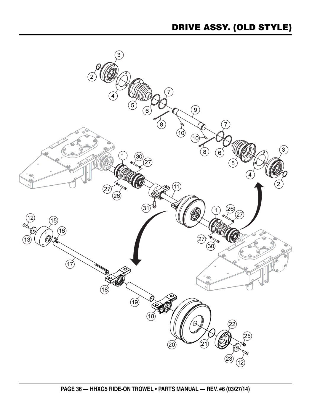 Multiquip HHXG5 manual Drive assy. old style 