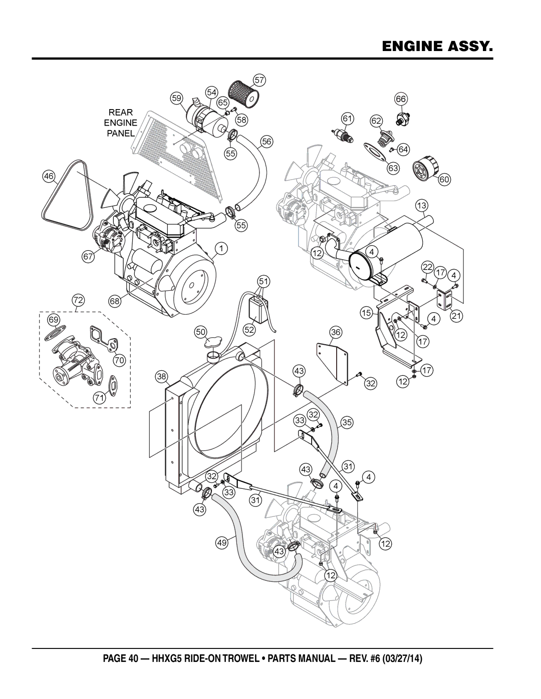 Multiquip HHXG5 manual Engine assy 