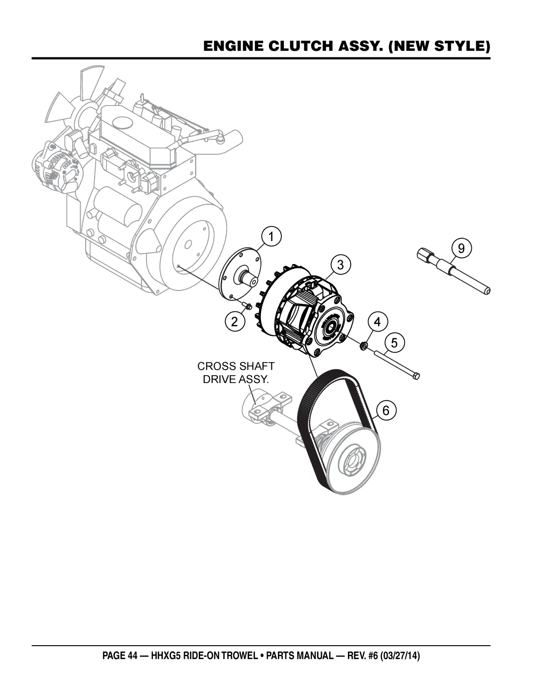 Multiquip HHXG5 manual Engine Clutch assy. NEW Style 