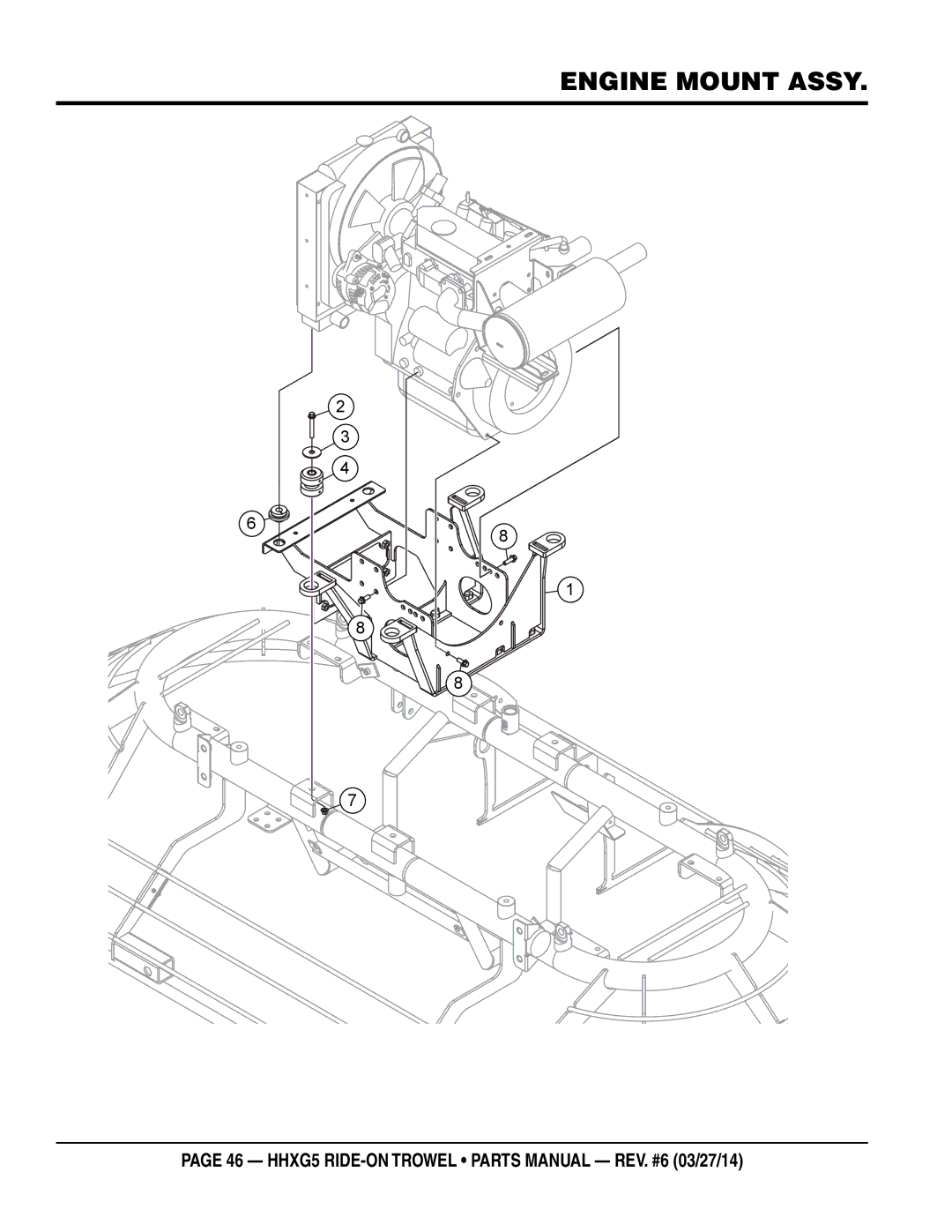 Multiquip HHXG5 manual Engine mount assy 