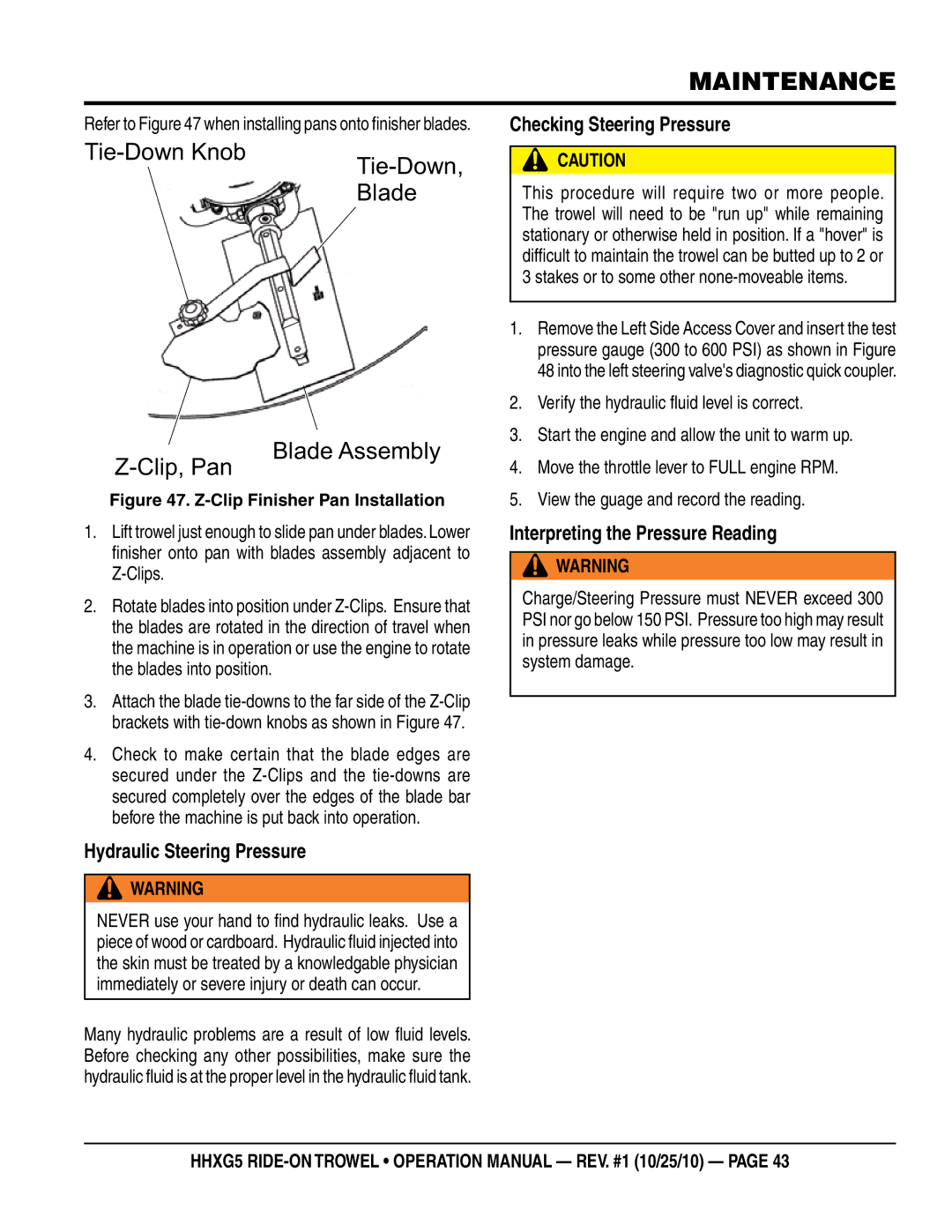 Multiquip HHXG5 Checking Steering Pressure, Hydraulic Steering Pressure, Verify the hydraulic fluid level is correct 