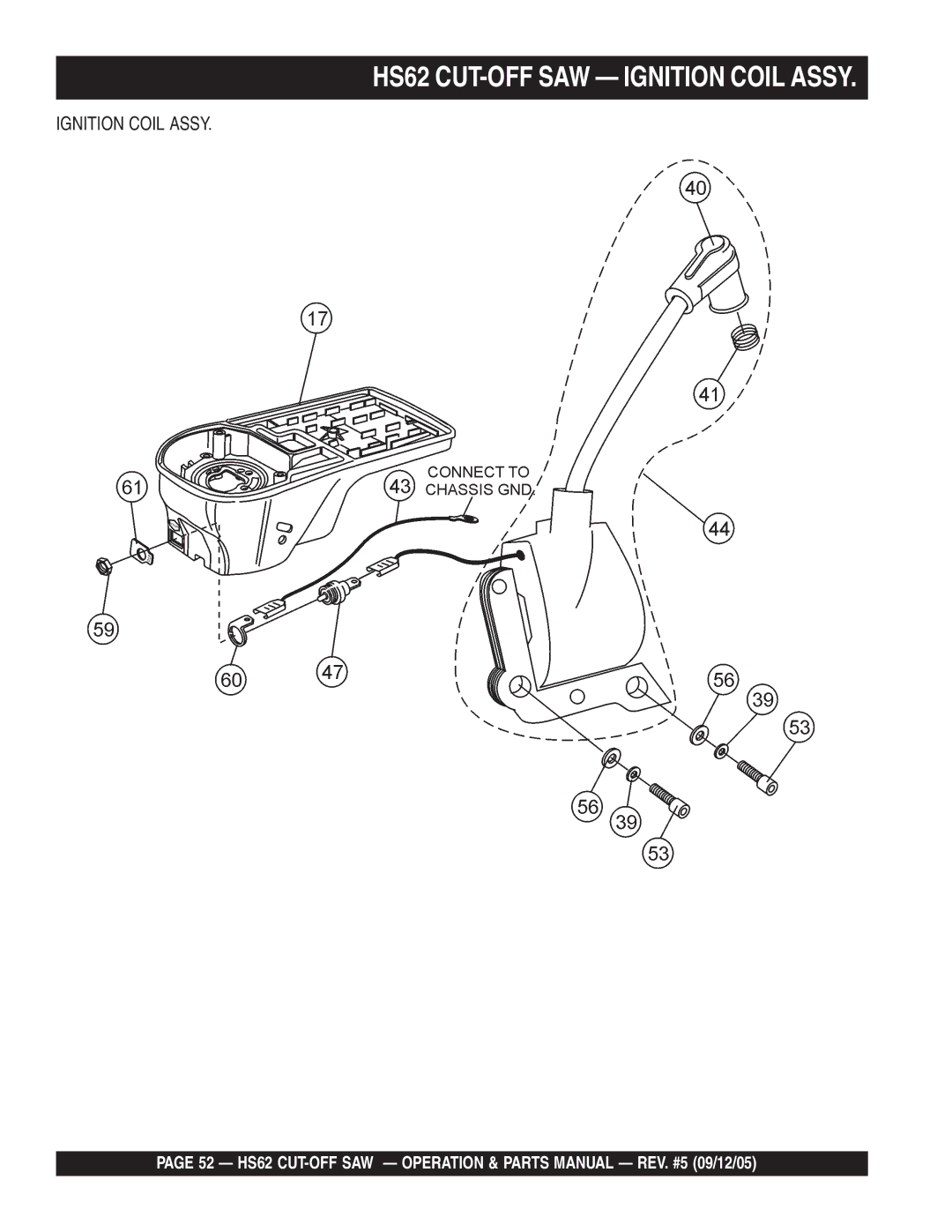 Multiquip manual HS62 CUT-OFF SAW Ignition Coil Assy 